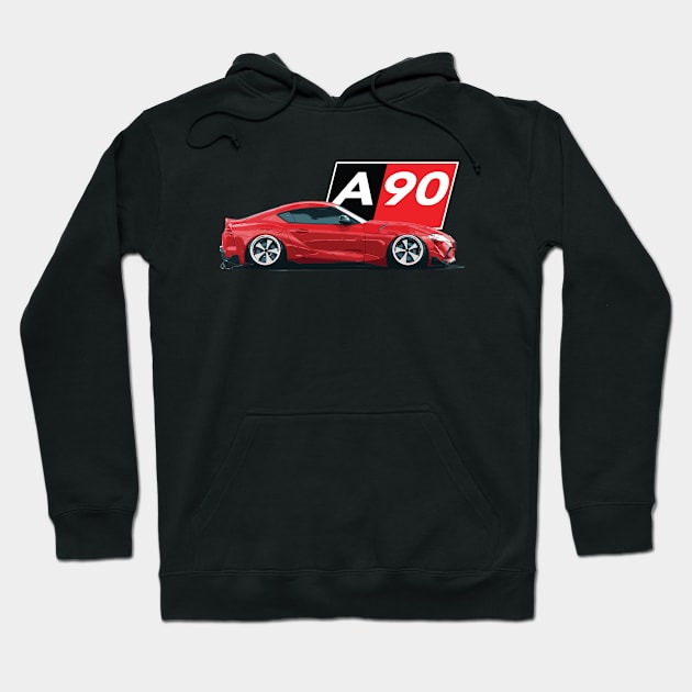 B58  TOYOTA SUPRA A90 TURBO GR Hoodie by cowtown_cowboy